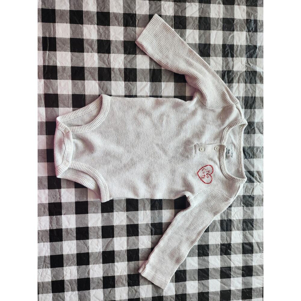 Carter's 9 month long sleeved soft grey body suit